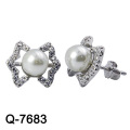 Design agradável 925 Sterling Silver Pearl Earring Studs